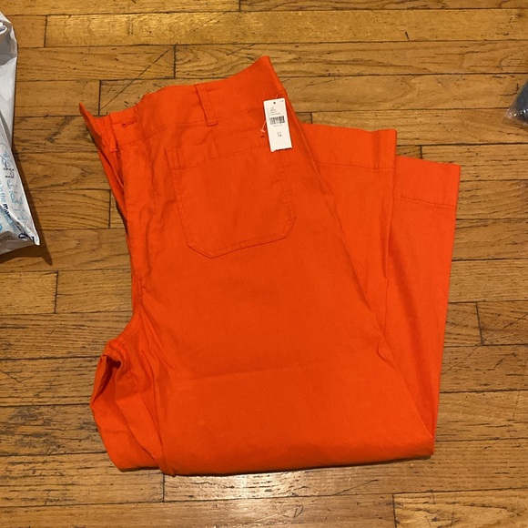 Anthropologie Colette cropped wide leg pants, red, size 34 - Picture 2 of 3